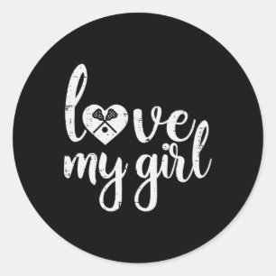 Liebe My Girl Lacrosse Lax Player Mama Vater Freun Runder Aufkleber