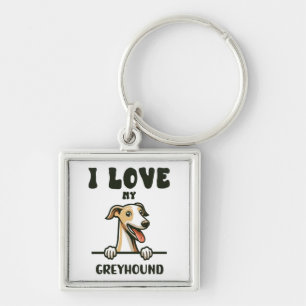 Liebe My Greyhound Schlüsselanhänger