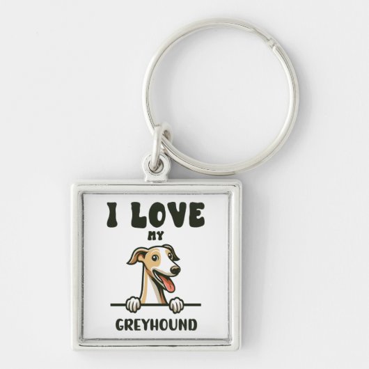 Liebe My Greyhound Schlüsselanhänger (Vorne)
