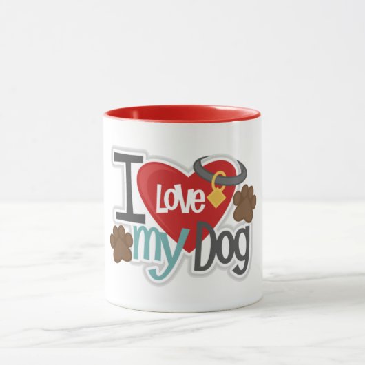Liebe My Hund 11 oz Combo Tasse (Zentrum)