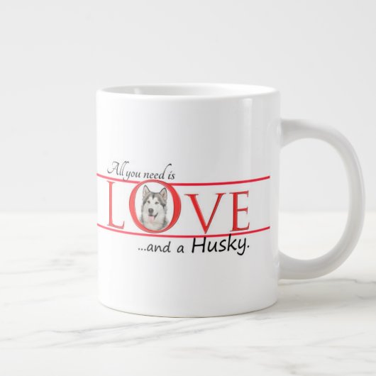Liebe My Husky Jumbo Tasse (Rechts)
