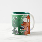 Liebe My Irish Setter Cartoon 11oz Zweifarbige Tasse (VorderseiteRechts)