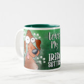 Liebe My Irish Setter Cartoon 11oz Zweifarbige Tasse (Vorderseite Links)