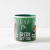 Liebe My Irish Setter Cartoon 11oz Zweifarbige Tasse (Mittel)