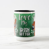 Liebe My Irish Setter Cartoon Zweifarbige Tasse (Mittel)