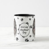 Liebe My Keeshond Dog Pawprint Tasse (Zentrum)