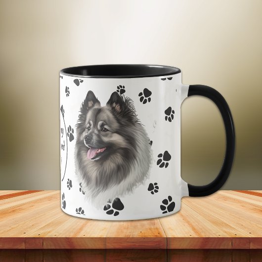 Liebe My Keeshond Dog Pawprint Tasse