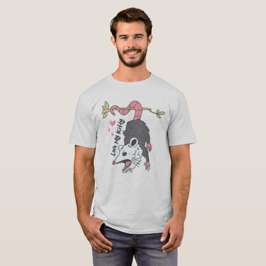 Liebe My Kitty - Funny Opossum T-Shirt (Vorne ganz)