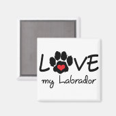 Liebe My Labrador Magnet (Vorderseite/Rückseite)