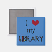 Liebe My Library - Farbe ändern Magnet (Vorderseite/Rückseite)