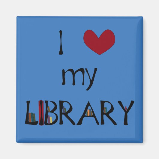 Liebe My Library - Farbe ändern Magnet (Vorne)