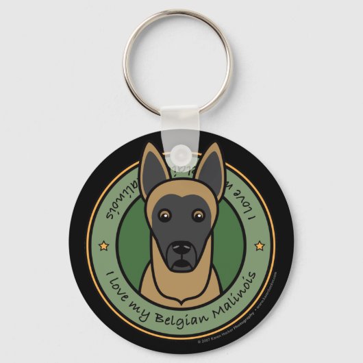 Liebe My Malinois Schlüsselanhänger (Vorderseite)