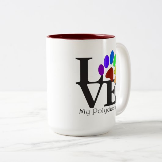 LIEBE My Polydactyl 15 oz Tasse (VorderseiteRechts)