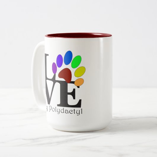 LIEBE My Polydactyl 15 oz Tasse (Vorderseite Links)