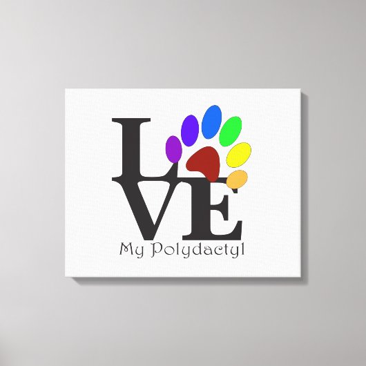 LIEBE My Polydactyl Cat Art Leinwanddruck (Vorderseite)