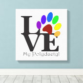 LIEBE My Polydactyl Cat Art Leinwanddruck (Insitu (Holzboden))
