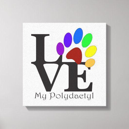 LIEBE My Polydactyl Cat Art Leinwanddruck (Vorderseite)