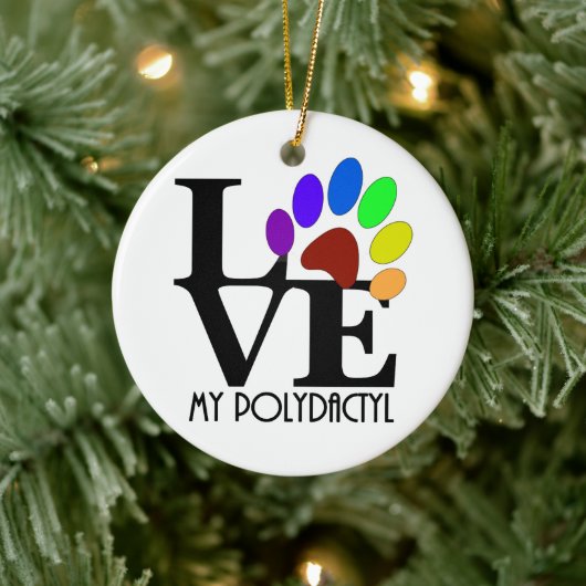 LIEBE My Polydactyl Keramik Ornament (Baum)