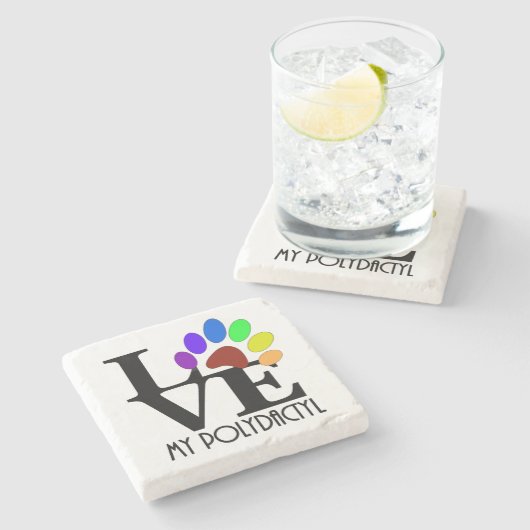 LIEBE My Polydactyl Steinuntersetzer (Seitenansicht)