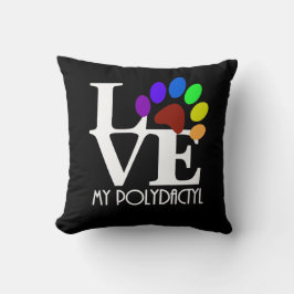 LIEBE My Polydactyl (weißer Text) Kissen
