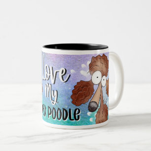 Liebe My Red Poodle Cartoon 11oz Zweifarbige Tasse