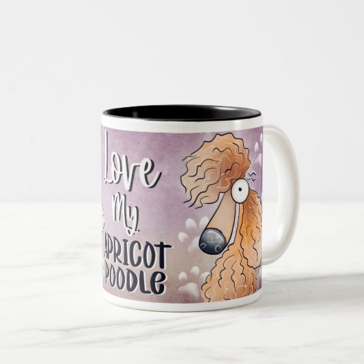 Liebe My Red Poodle Cartoon 11oz Zweifarbige Tasse (VorderseiteRechts)