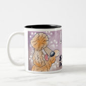 Liebe My Red Poodle Cartoon 11oz Zweifarbige Tasse (Links)