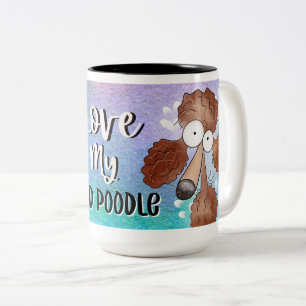 Liebe My Red Poodle Cartoon 15oz Zweifarbige Tasse