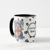 Liebe My Rottweiler Dog Pawprint Tasse (Vorderseite Links)