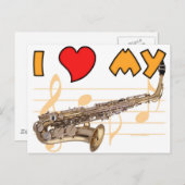 Liebe My Sax Postkarte (Vorne/Hinten)