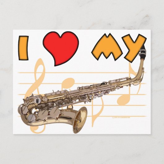 Liebe My Sax Postkarte (Vorderseite)