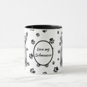 Liebe My Schnauzer Dog Pawprint Tasse (Zentrum)