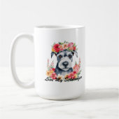 Liebe My Schnauzer Mini Schnauzer Blume PRYPW Kaffeetasse (Links)