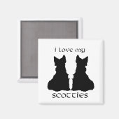 Liebe My Scotties Silhouette Magnet (Vorderseite/Rückseite)