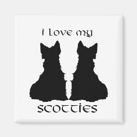 Liebe My Scotties Silhouette Magnet (Vorne)