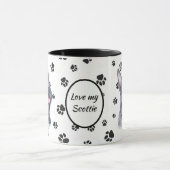 Liebe My Scottish Terrier Dog Pawprint Tasse (Zentrum)