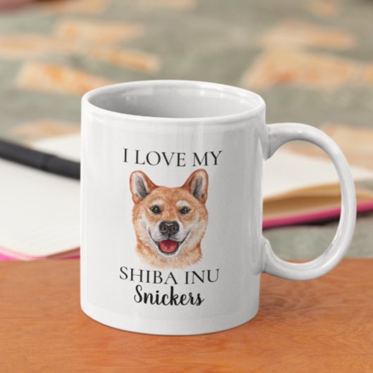 Liebe My Shiba Inu Dog Monogram Kaffeetasse