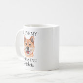 Liebe My Shiba Inu Dog Monogram Kaffeetasse (Vorderseite Links)