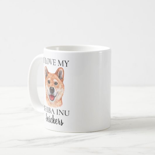 Liebe My Shiba Inu Dog Monogram Kaffeetasse (Vorderseite Links)
