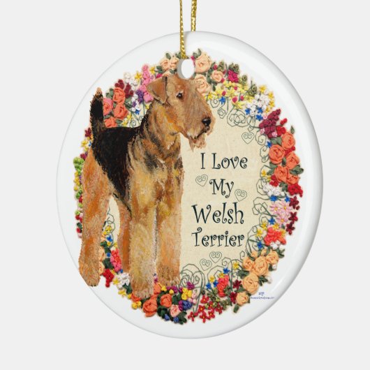 Liebe My Welsh Terrier Keramikornament (Links)