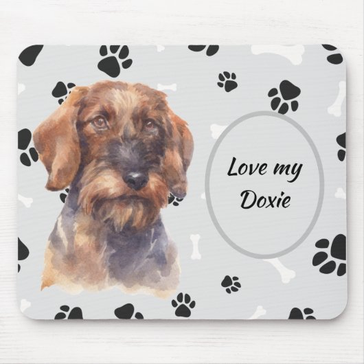 Liebe My Wire Dackel Hund Pawprint Mousepad (Vorne)