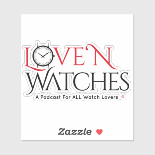 Liebe "N Uhren VInyl 4" x 4" Vinyl-Aufkleber Aufkleber (Blatt)