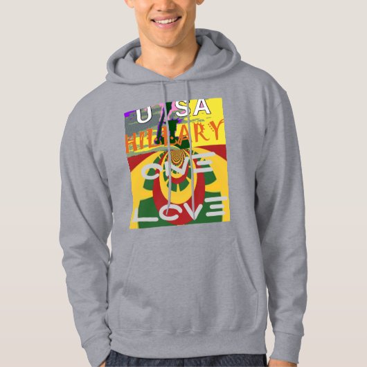 Liebe-Nachricht in Rasta-Farbdrucken Hoodie (Vorderseite)