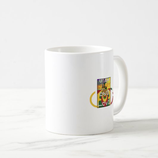 Liebe-Nachricht in Rasta-Farbdrucken Kaffeetasse (VorderseiteRechts)
