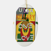 Liebe-Nachricht in Rasta-Farbdrucken Keramik Ornament (Rechts)