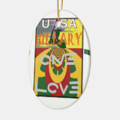 Liebe-Nachricht in Rasta-Farbdrucken Keramik Ornament (Links)