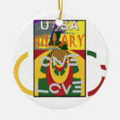 Liebe-Nachricht in Rasta-Farbdrucken Keramikornament (Vorne)