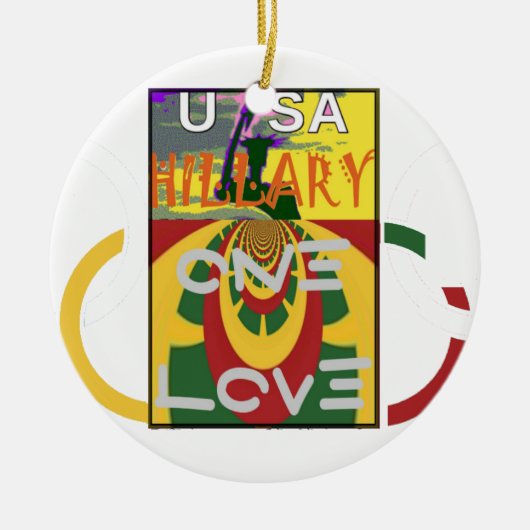 Liebe-Nachricht in Rasta-Farbdrucken Keramikornament (Vorne)