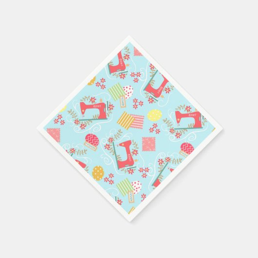 Liebe Nähen Blau Serviette (Ecke)