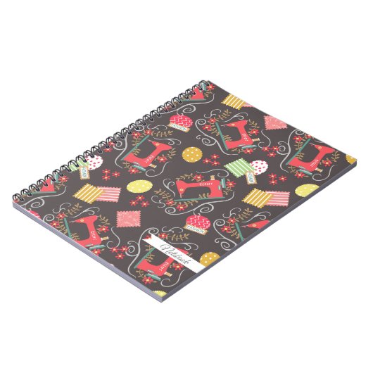 Liebe Nähen braunes Notebook Notizblock (Linke Seite)